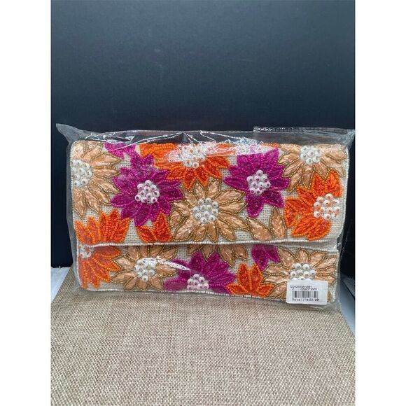 La’Chic Designs Women's Floral Beaded Crossbody Bag Multicolor Embroidery - Picture 9 of 9